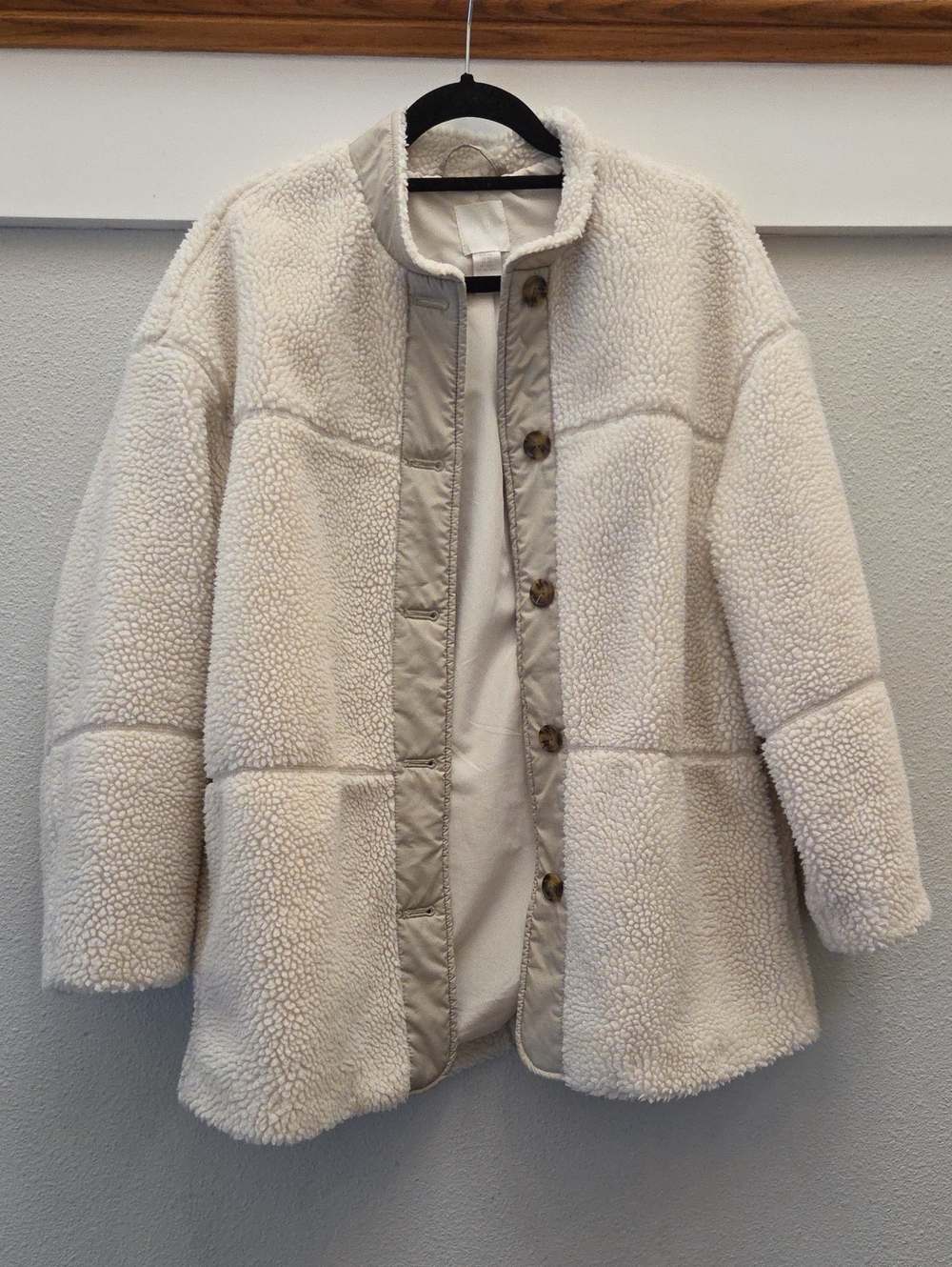 H&M Teddy Jacket Cream Size XS Like New
